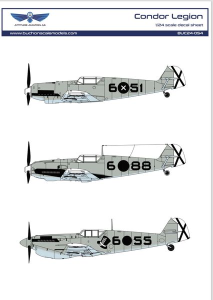 1/24 Scale Bf 109 and Buchon «Condor Legion» decals