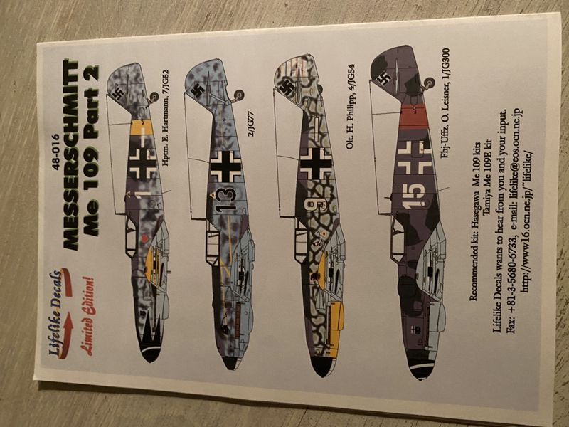 Me 109 Decals, Lifelike.