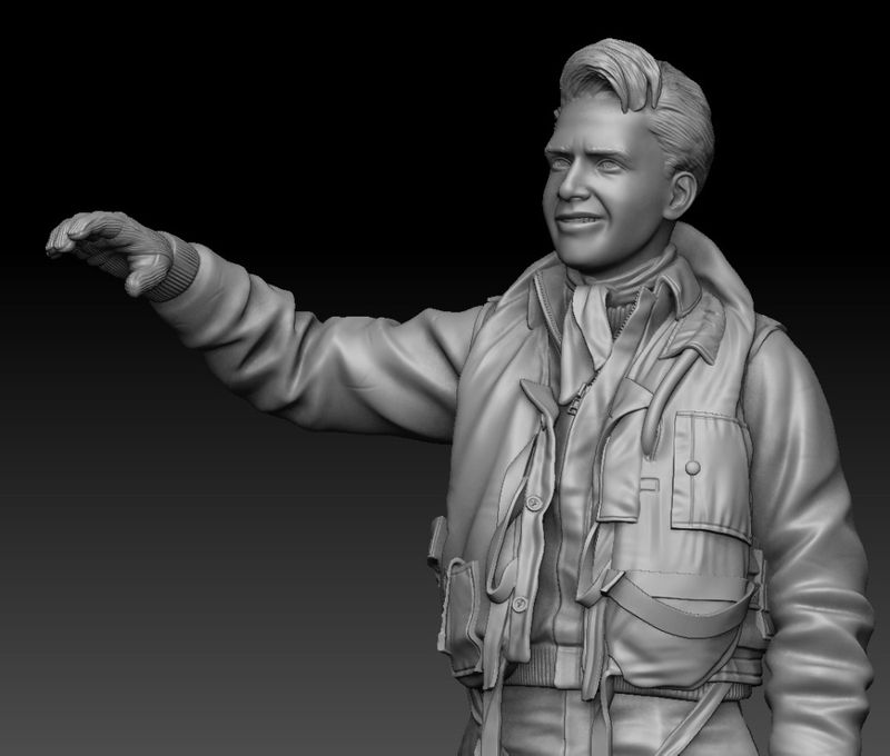 1/24 Skale RAF Pilot Figur, Lt. Marius Eriksen