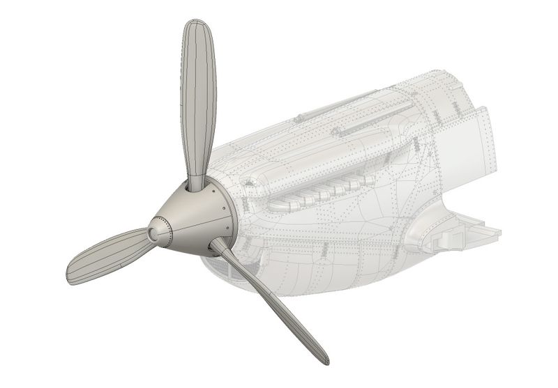 1/24 Skala Buchon Hamilton Std. propeller med spiss spinner