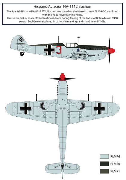 1/32 Skala HA- 1112 M1L Buchon «Batte of Britain» Decals