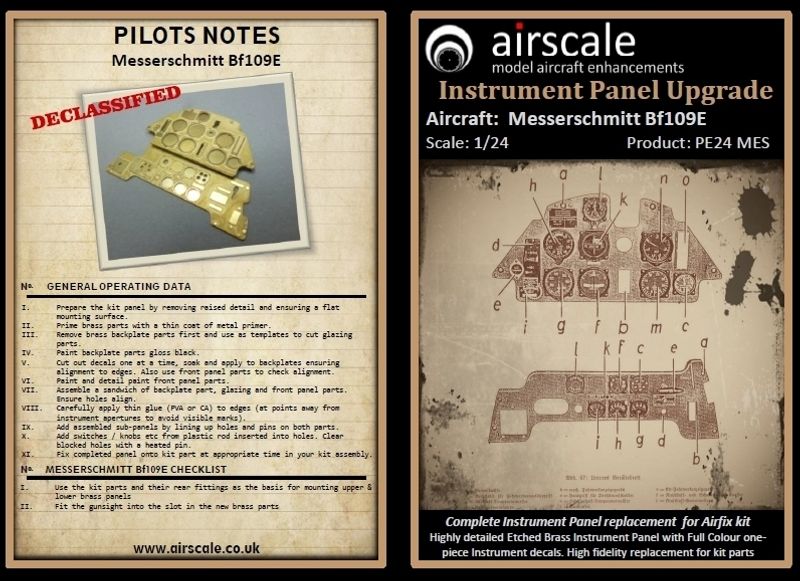 1/24 Scale Messerschmitt Bf 109E Instrument Panel Upgrade